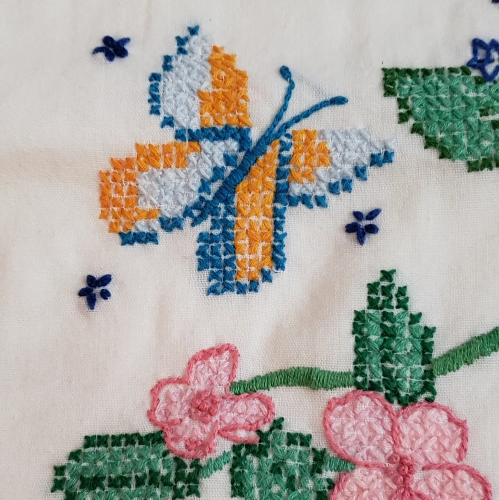 Vintage Pillowcase Needlepoint Standard Size